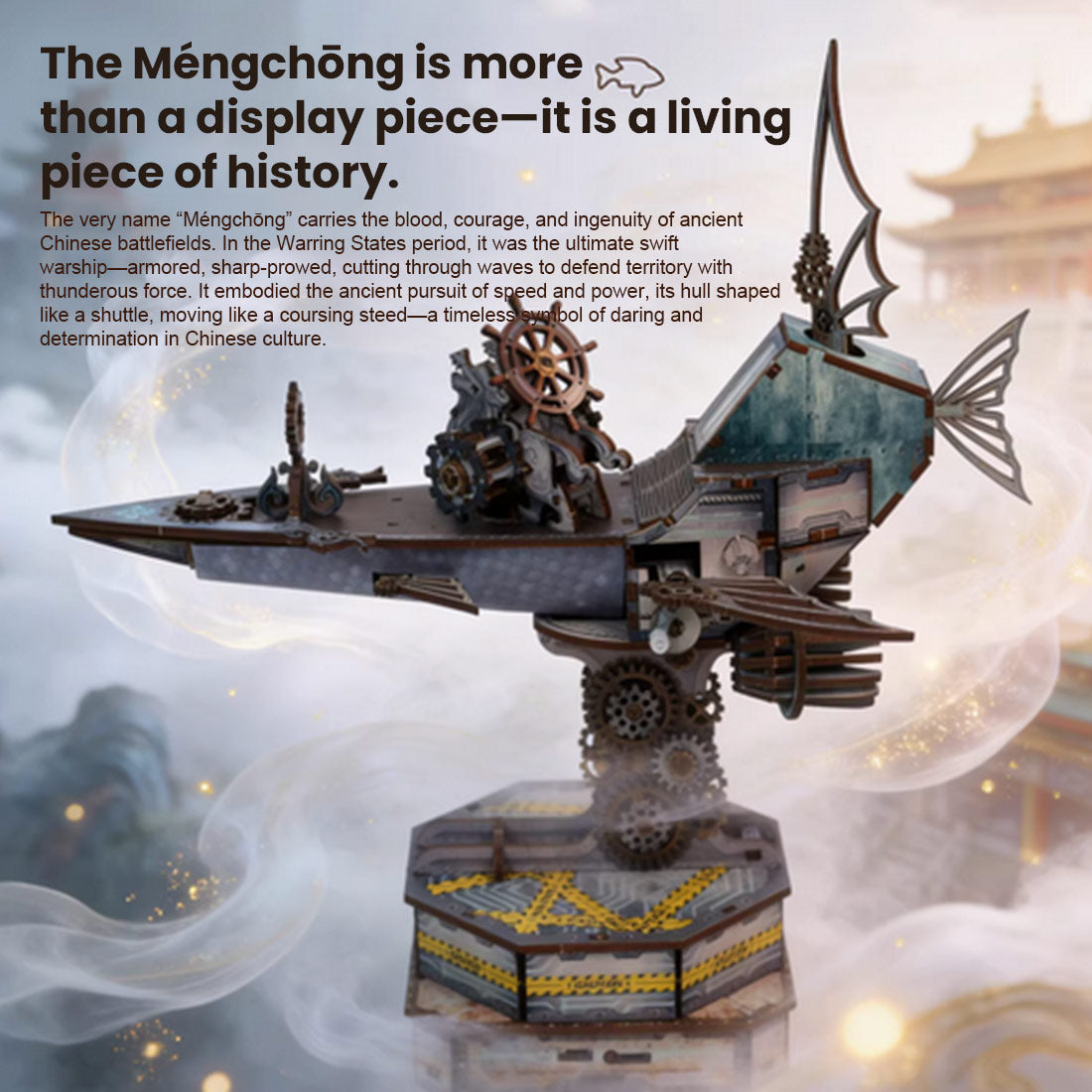 Chinese Ancient Fast attack Craft Warship Mechanical 3D Wooden Model Building kits 248PCS