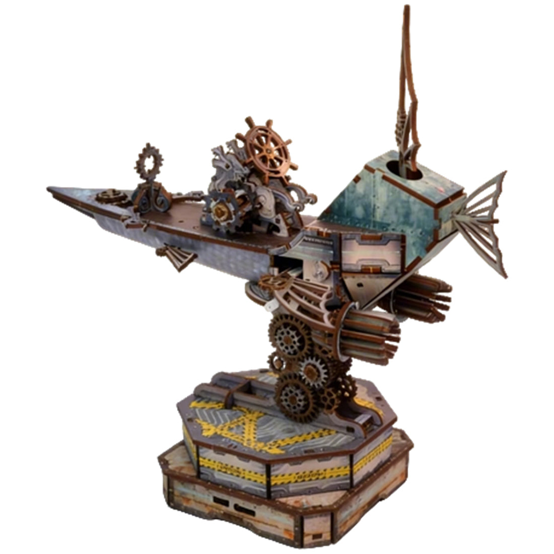 Chinese Ancient Fast attack Craft Warship Mechanical 3D Wooden Model Building kits 248PCS