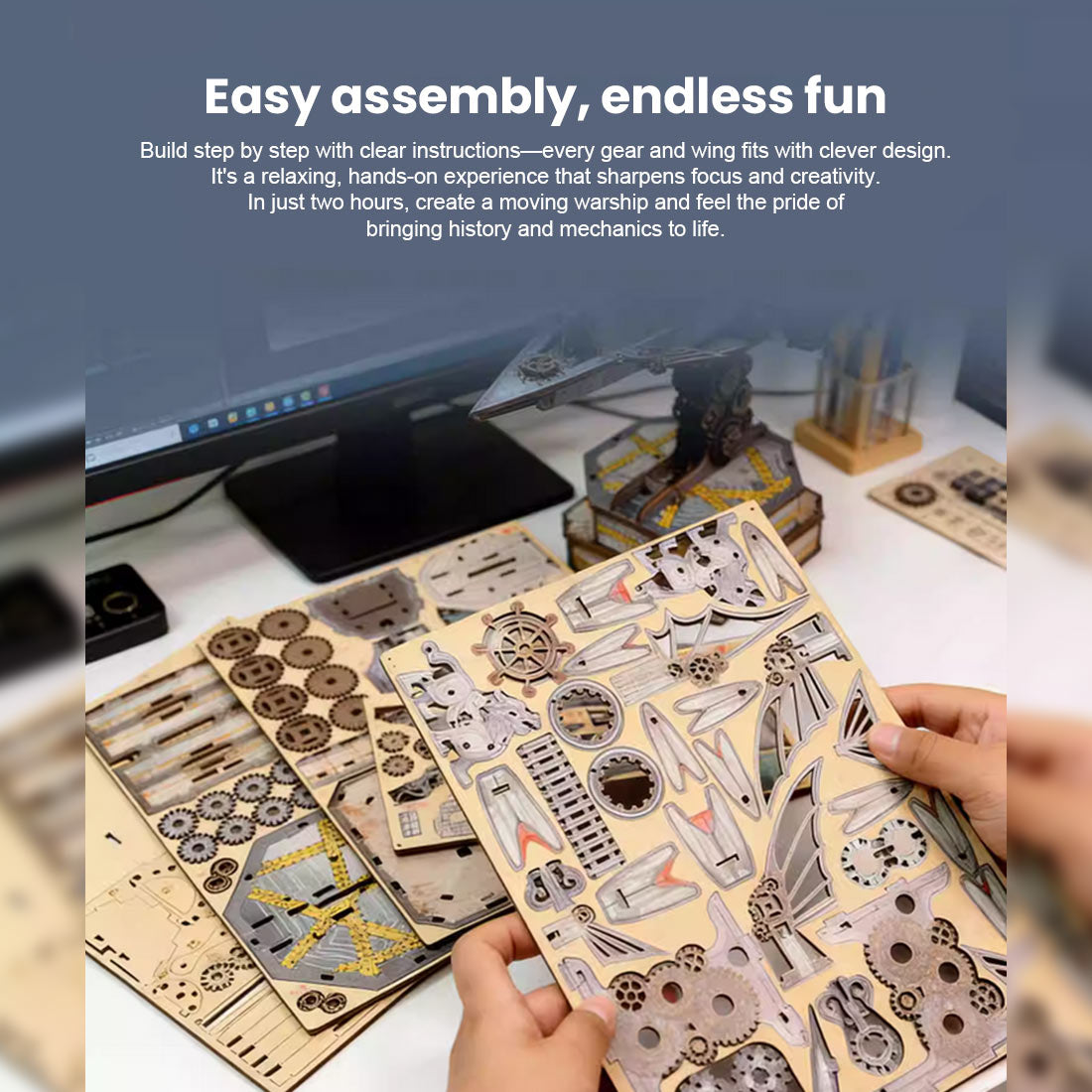 Chinese Ancient Fast attack Craft Warship Mechanical 3D Wooden Model Building kits 248PCS