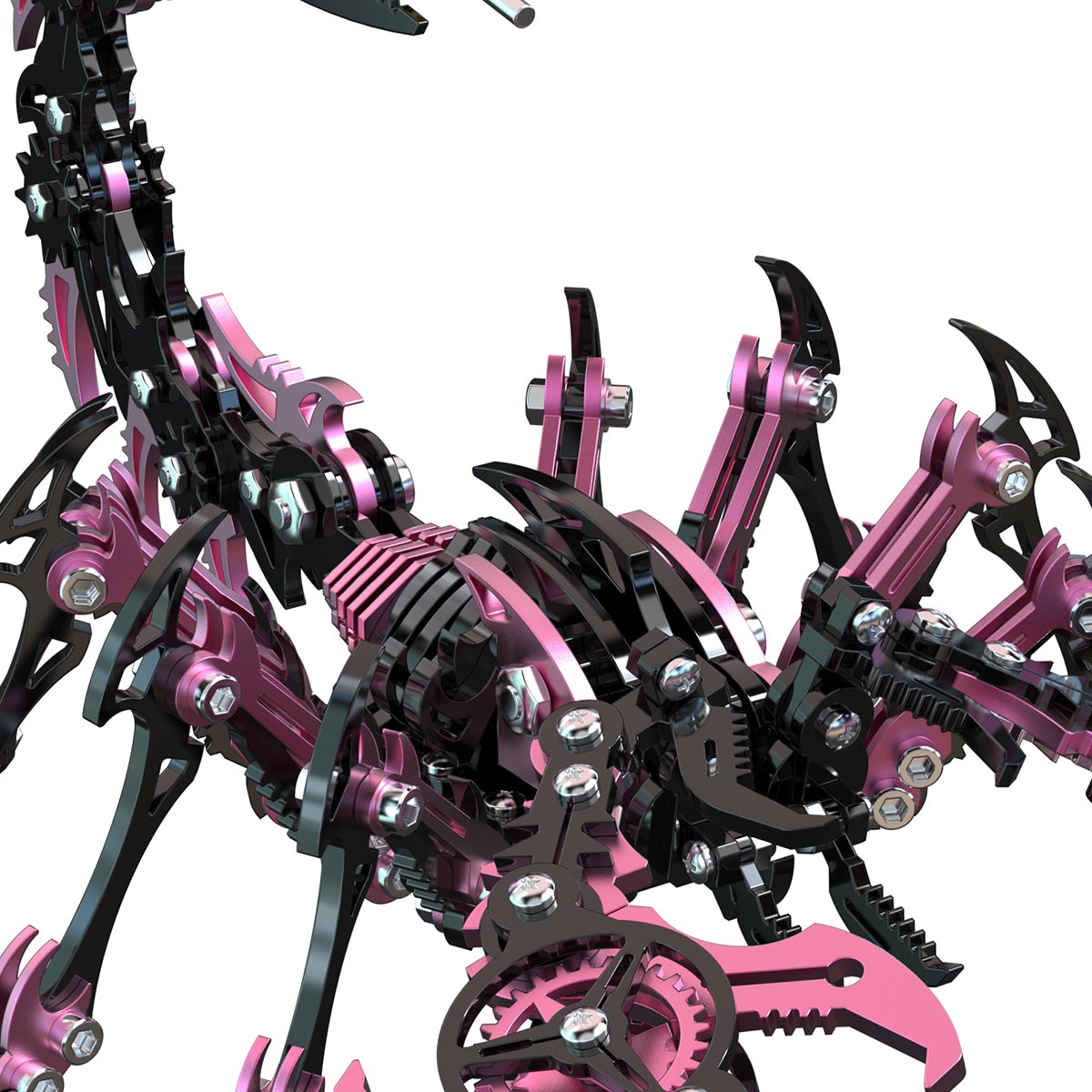 Cyberpunk 3D Metal Black Pink Scorpion Model Kit for Adults -Serixia