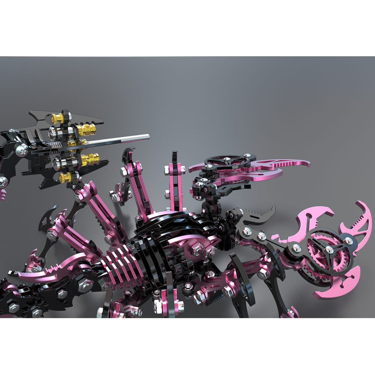 Cyberpunk 3D Metal Black Pink Scorpion Model Kit for Adults -Serixia