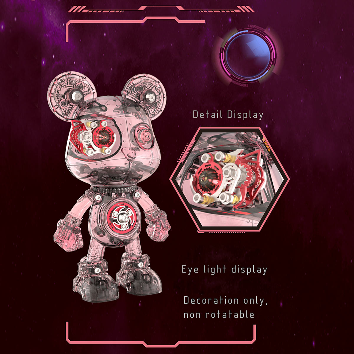 Cyborg Violence Bear 3D Metal Puzzle Model Building Kit High End Desktop Toy