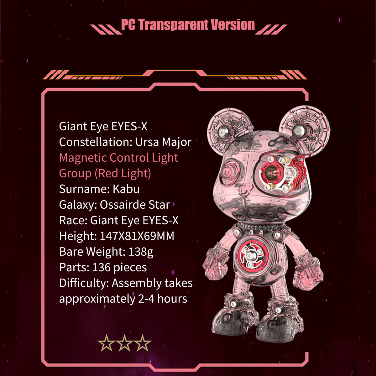 Cyborg Violence Bear 3D Metal Puzzle Model Building Kit High End Desktop Toy