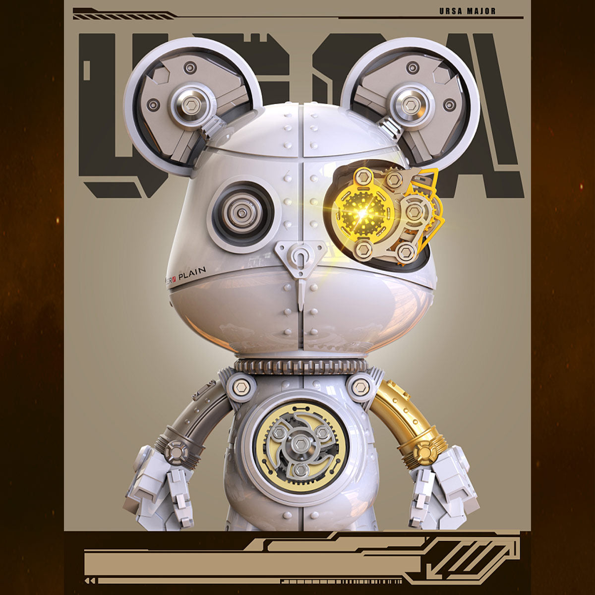 Cyborg Violence Bear 3D Metal Puzzle Model Building Kit High End Desktop Toy