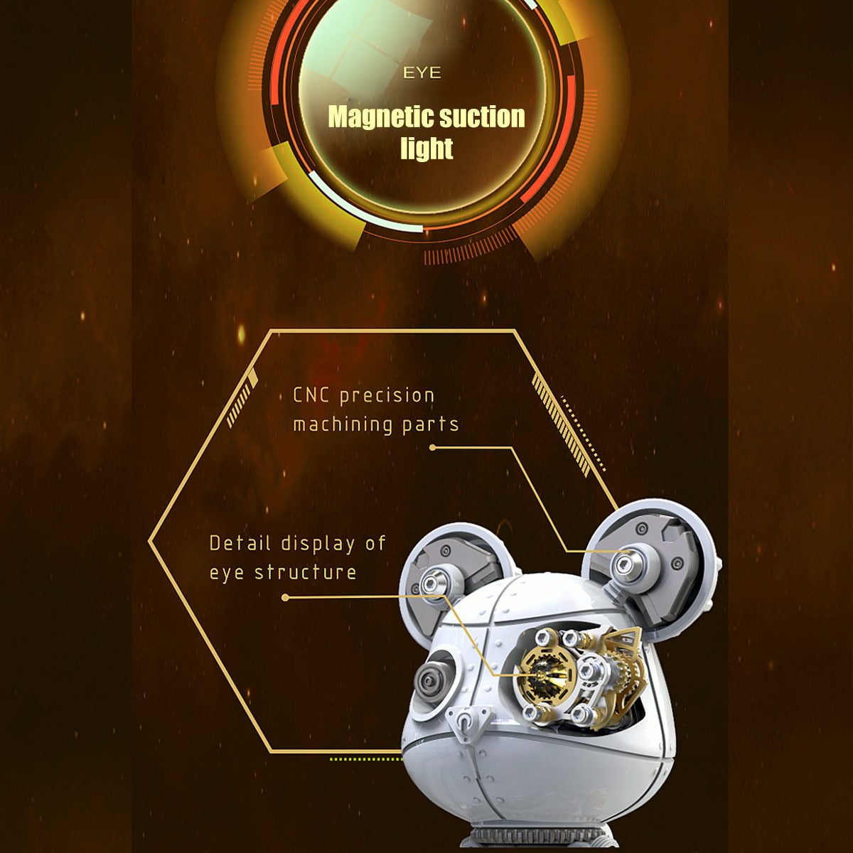 Cyborg Violence Bear 3D Metal Puzzle Model Building Kit High End Desktop Toy