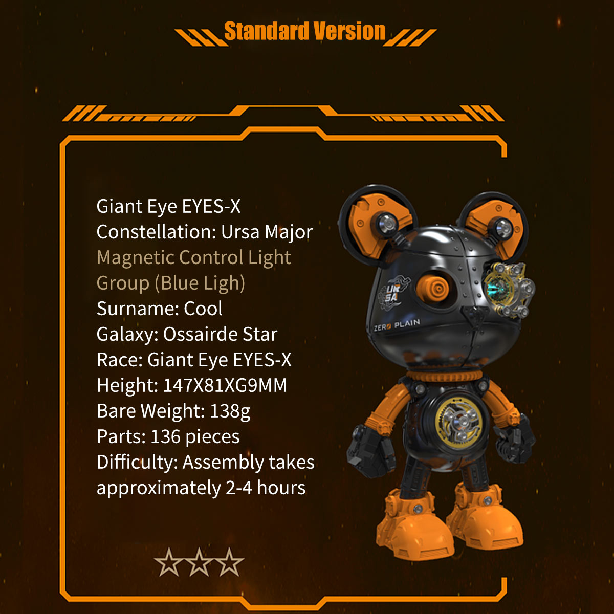 Cyborg Violence Bear 3D Metal Puzzle Model Building Kit High End Desktop Toy