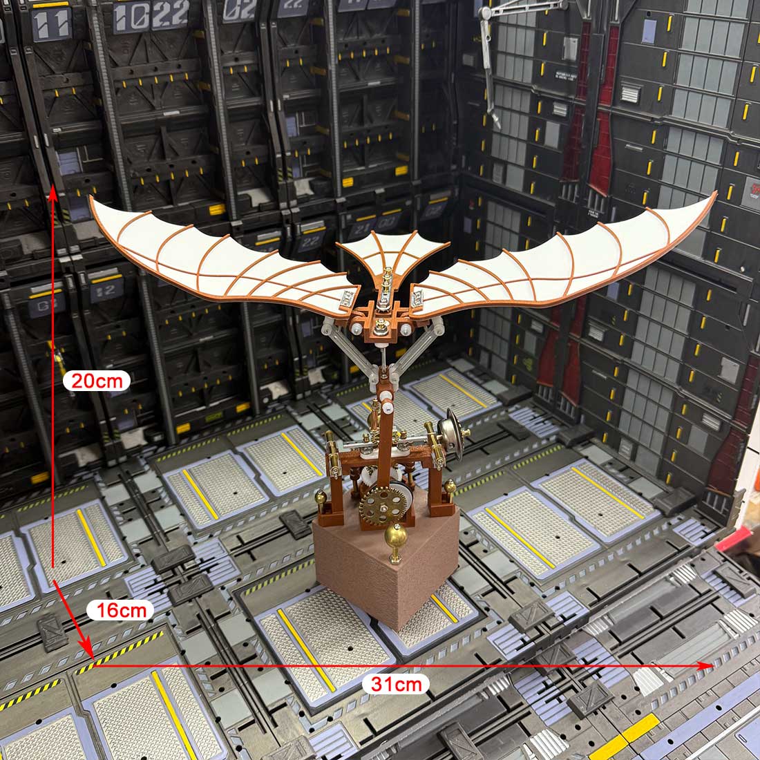 Da Vinci Ornithopter with Kinetic Flapping Wing 3D Model DIY Kits 243PCS