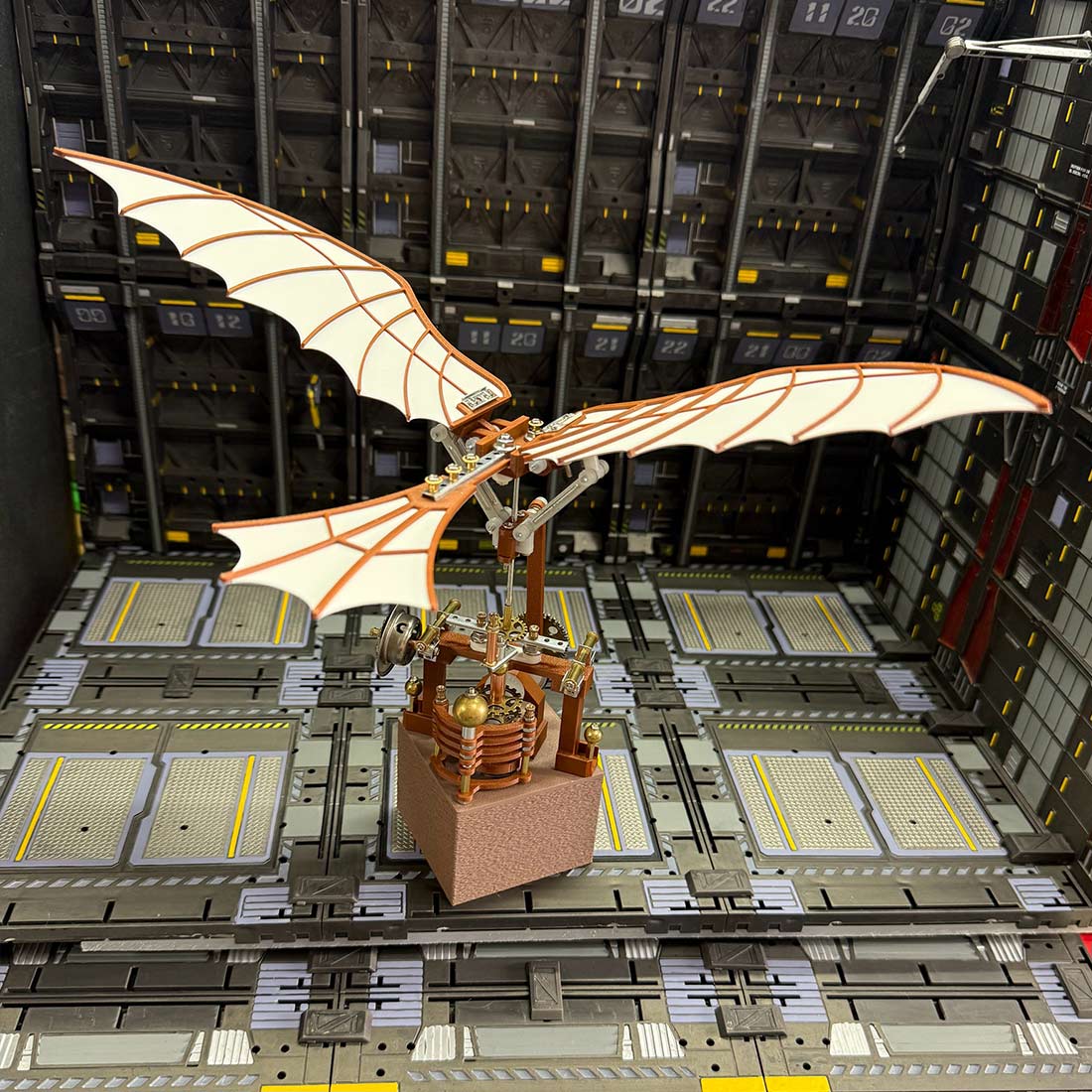 Da Vinci Ornithopter with Kinetic Flapping Wing 3D Model DIY Kits 243PCS