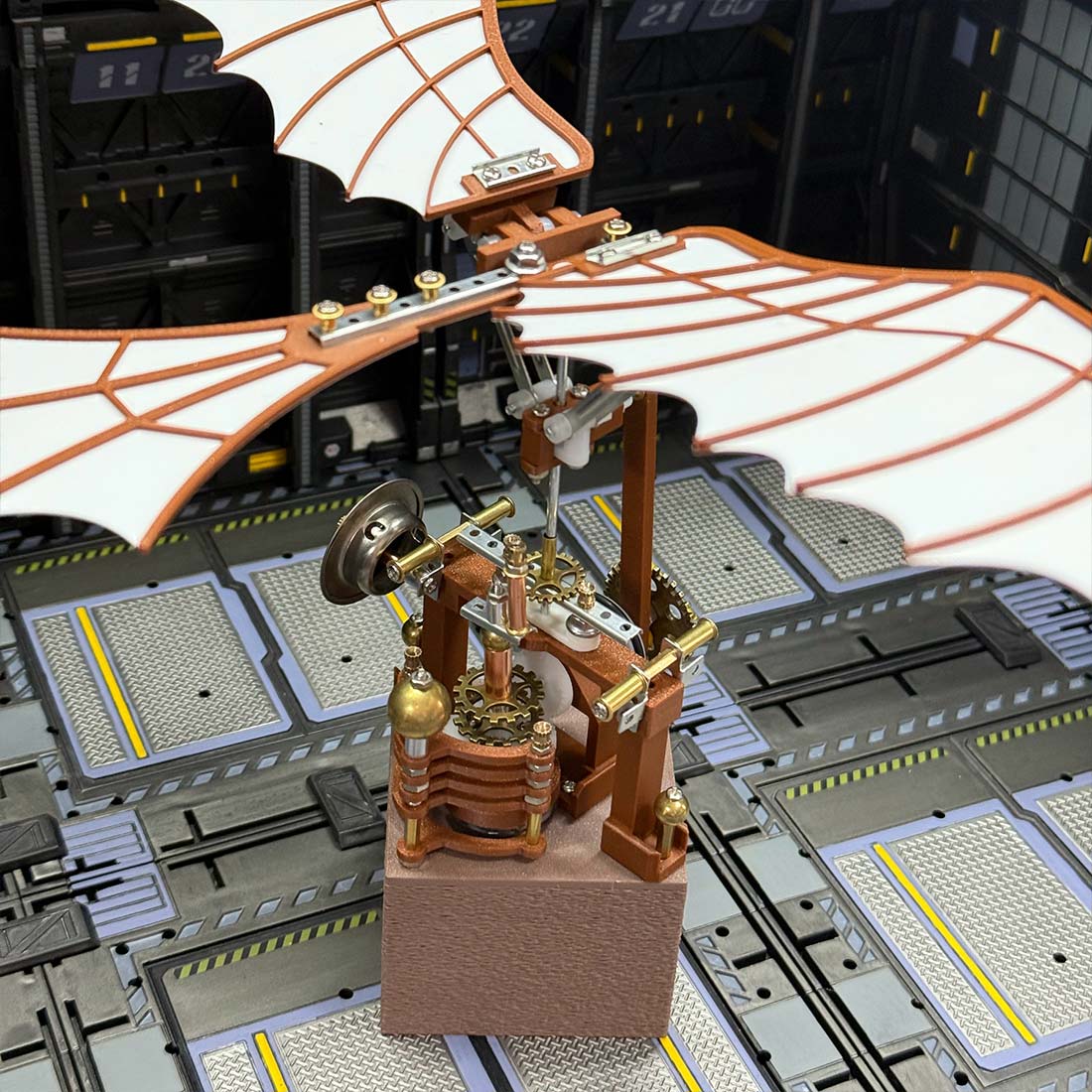 Da Vinci Ornithopter with Kinetic Flapping Wing 3D Model DIY Kits 243PCS