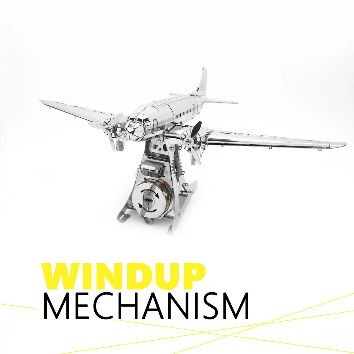 DC-3 3D Mechanical WWII 3D Metal Aircraft Model Building Kit for Aviation Lovers 146PCS