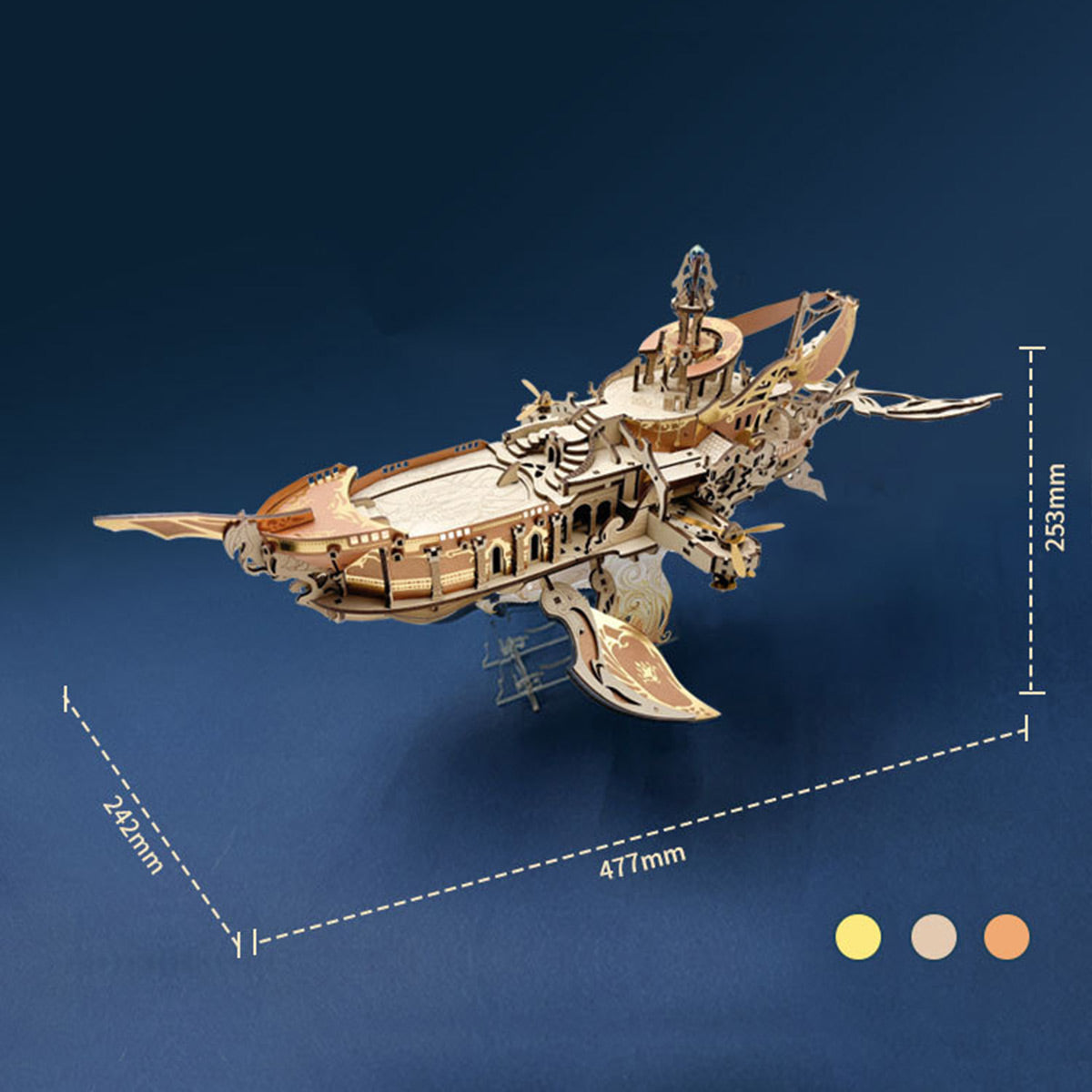 DIY Flying Whale Blimp 3D Wooden Puzzle Kits 472PCS