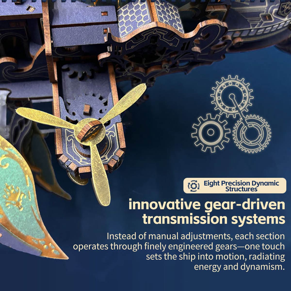 DIY Flying Whale Blimp 3D Wooden Puzzle Kits 472PCS