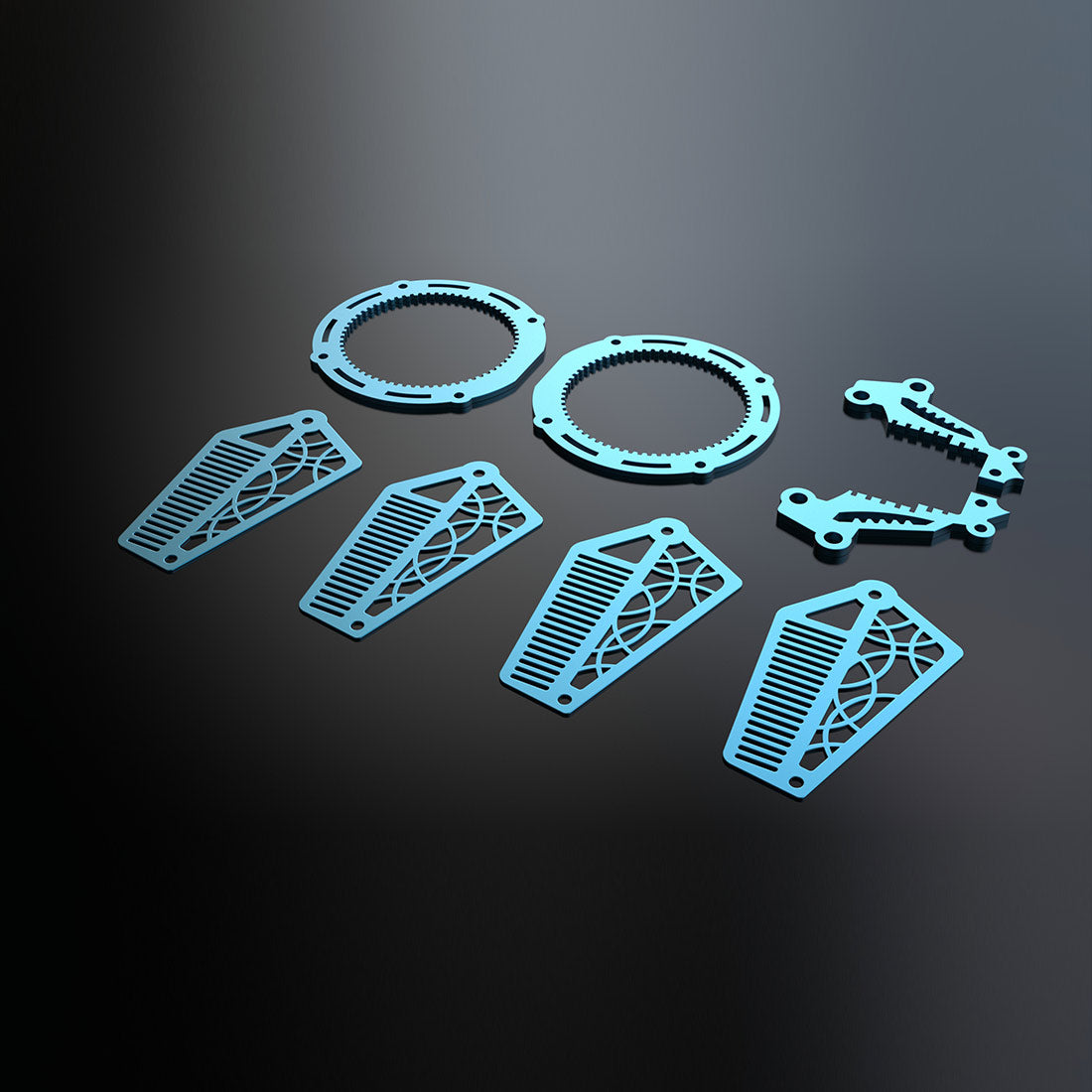 DIY Pterophyllum Blue Angelfish 3D Metal Puzzles with Mechanical Fins