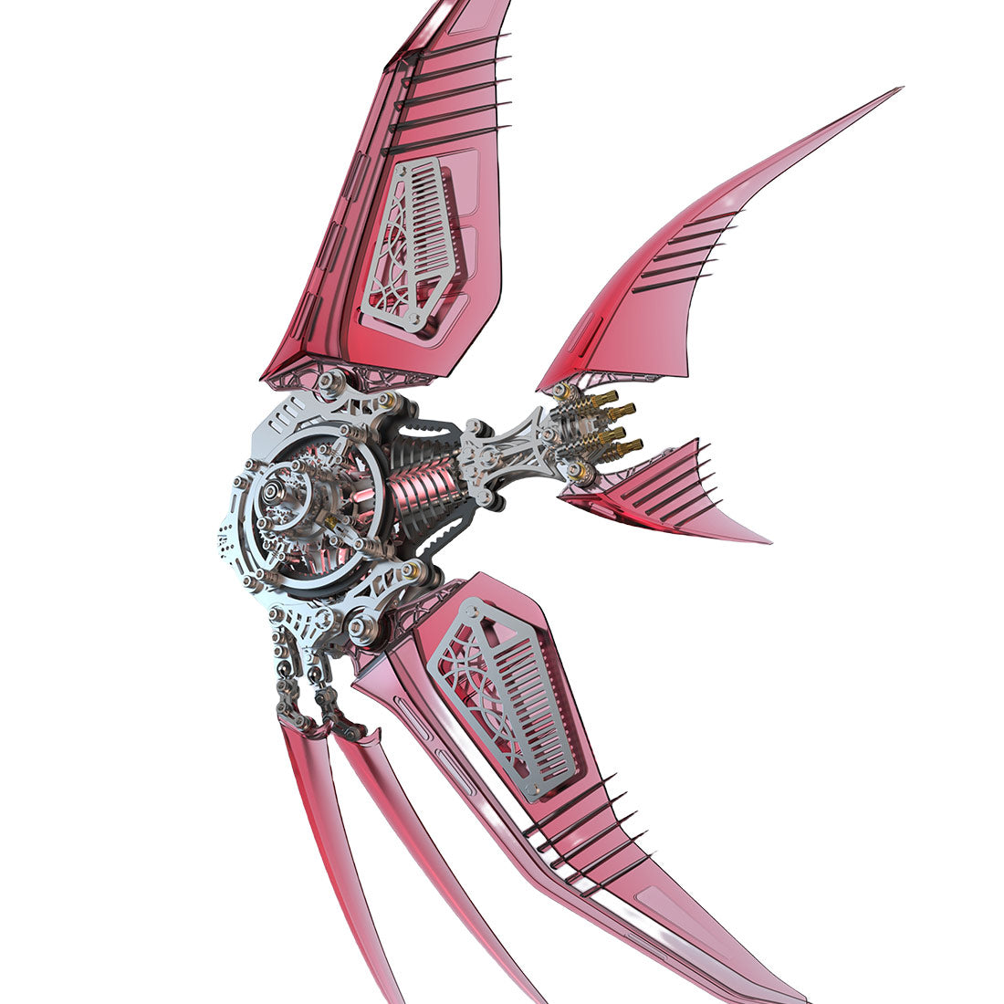 DIY Pterophyllum Blue Angelfish 3D Metal Puzzles with Mechanical Fins