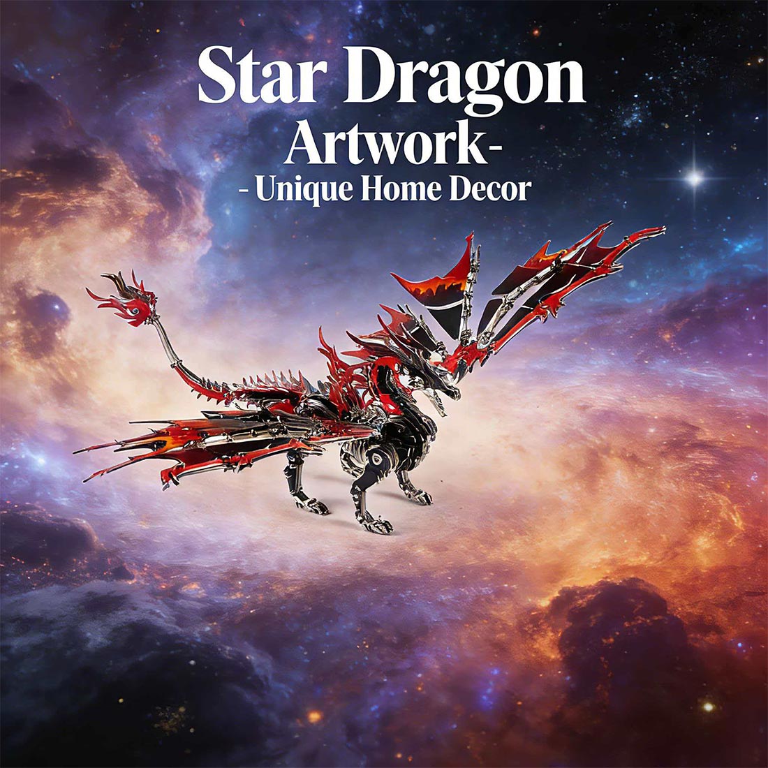 DIY Red Dragon 3D Metal Puzzle for Dragon Collector 200+PCS