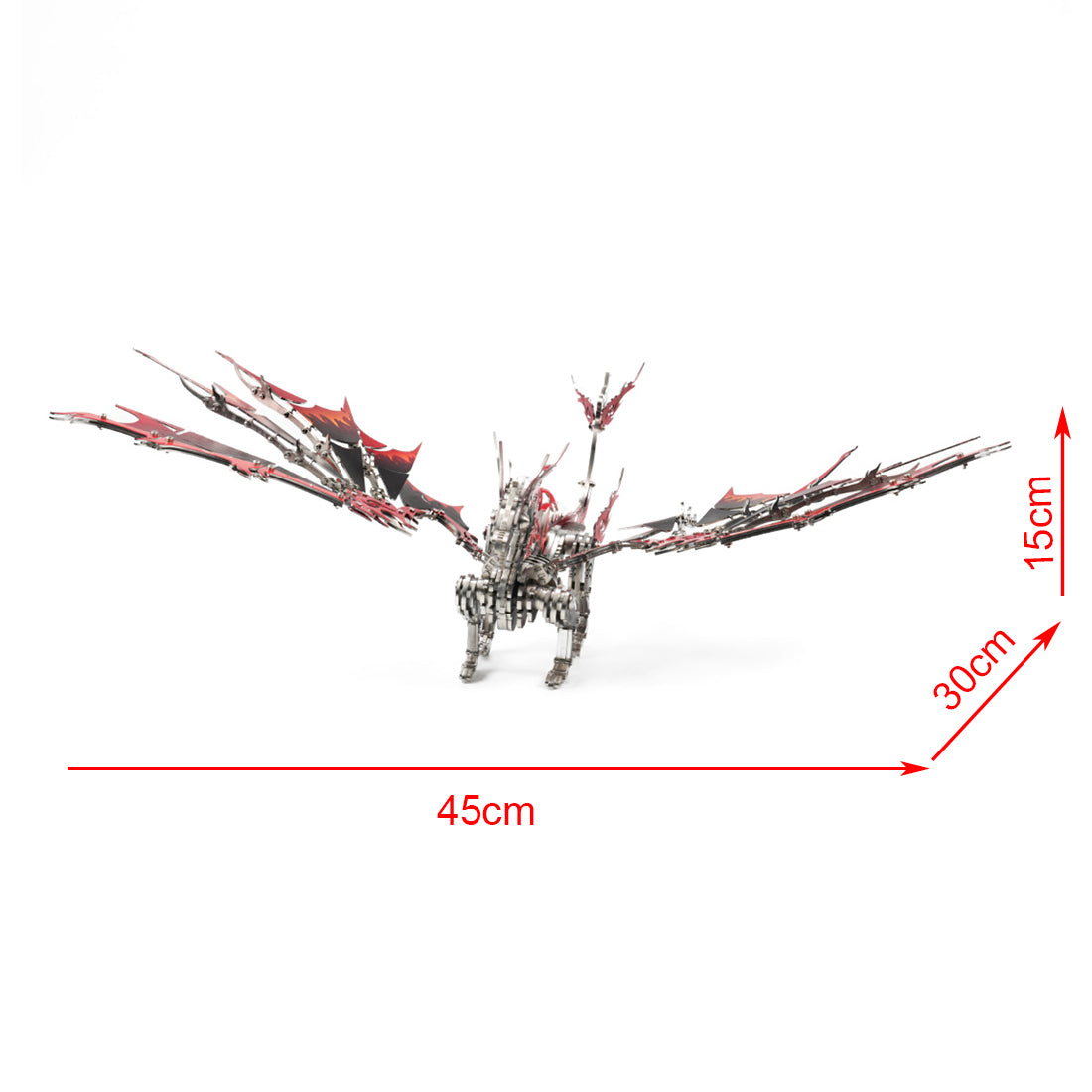 DIY Red Dragon 3D Metal Puzzle for Dragon Collector 200+PCS
