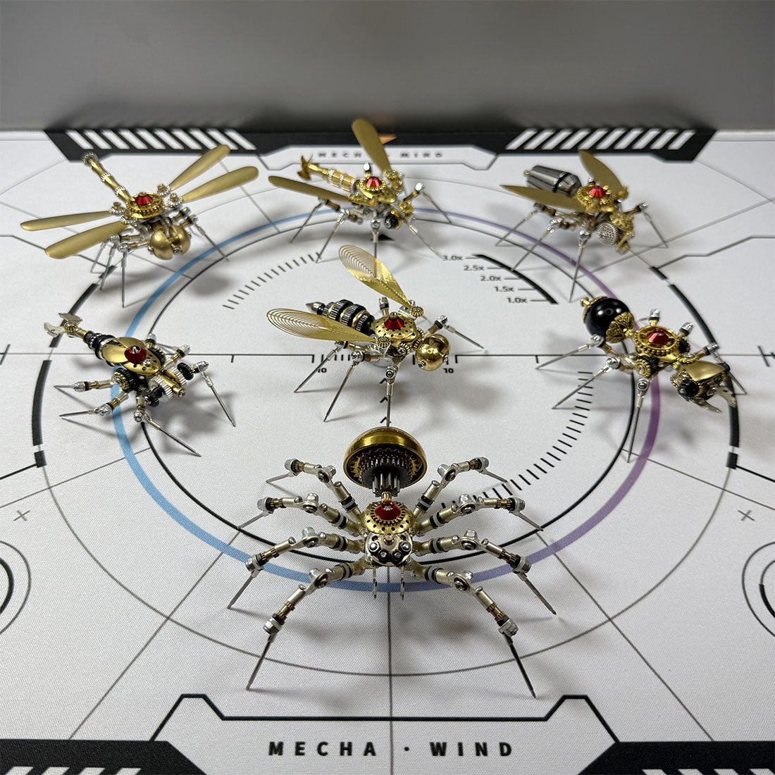 DIY Steampunk 3D Golden Insect Model Kit Fruit Fly Ant Bee Dragonfly Mosquito Spider