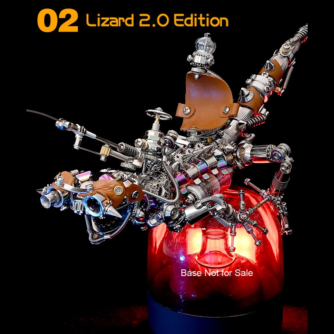 DIY Steampunk Chameleon Lizard Mechanical  3D Metal Model Kit 1000PCS Difficult Puzzle