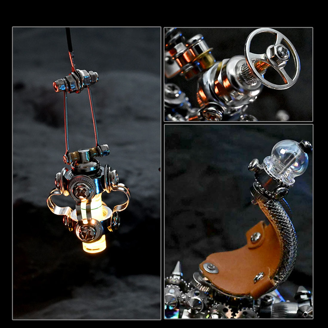 DIY Steampunk Chameleon Lizard Mechanical  3D Metal Model Kit 1000PCS Difficult Puzzle