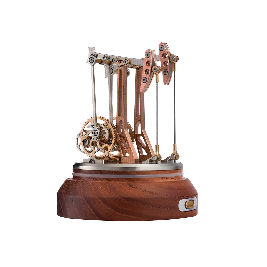 Dynamic 3D Metal Oil Pumping Unit Model Vintage Industrial Mechanical Display