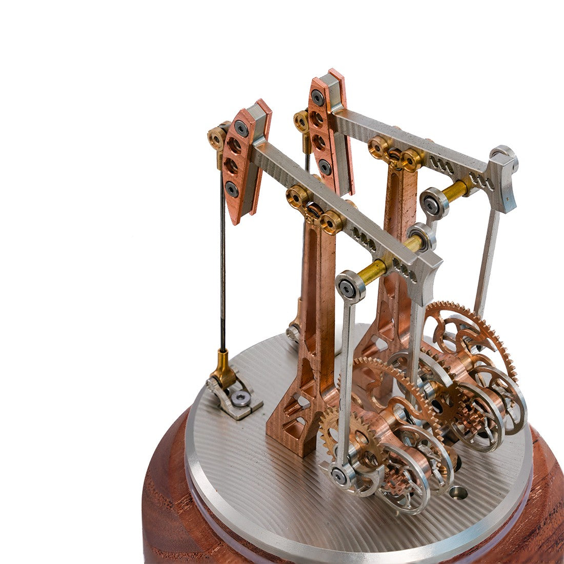 Dynamic 3D Metal Oil Pumping Unit Model Vintage Industrial Mechanical Display