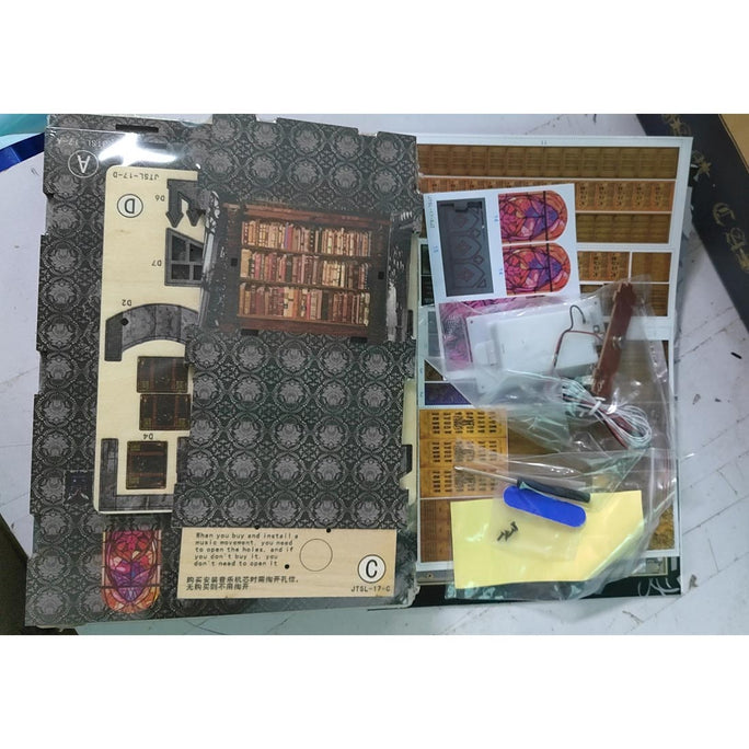 Gothic William Castle DIY Book Nook with LED Light Music Box Kits