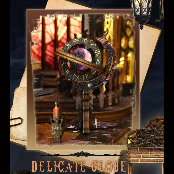 Gothic William Castle DIY Book Nook with LED Light Music Box Kits