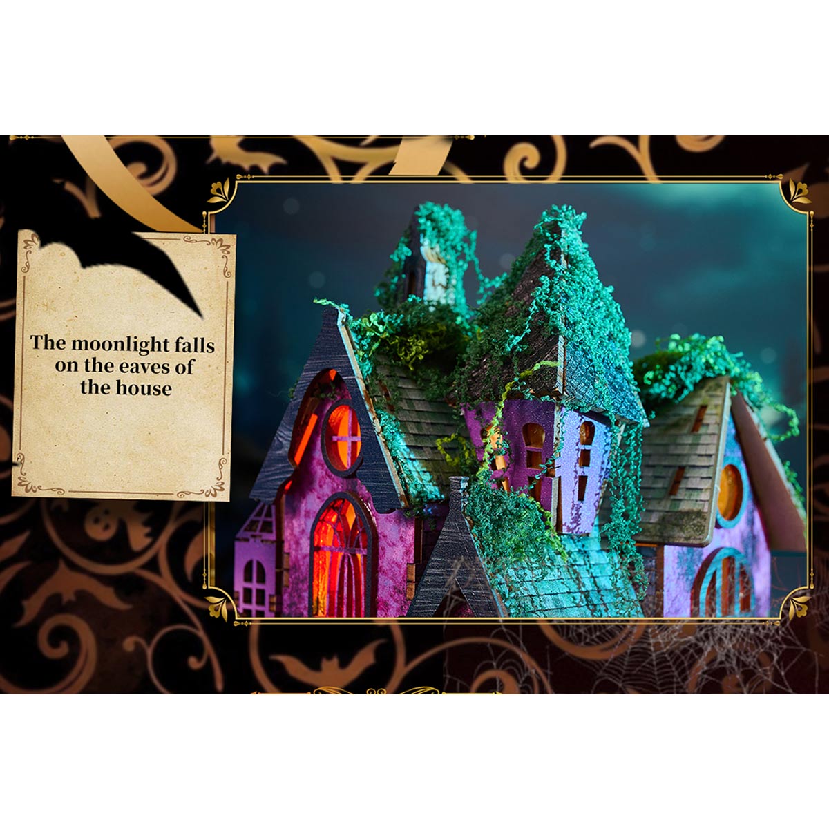 Halloween Carnival Night DIY 3D Wooden Miniature Horror Witch House Kit Spooky Gift