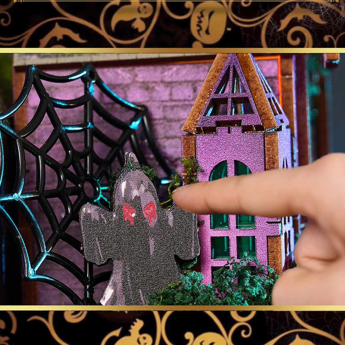 Halloween Carnival Night DIY 3D Wooden Miniature Horror Witch House Kit Spooky Gift