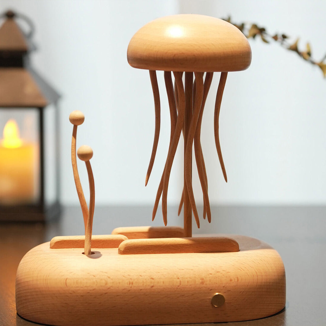 Automata Ocean Hand Crafted Wooden Kinetic Jellyfish Bionic Ocean Automata Model