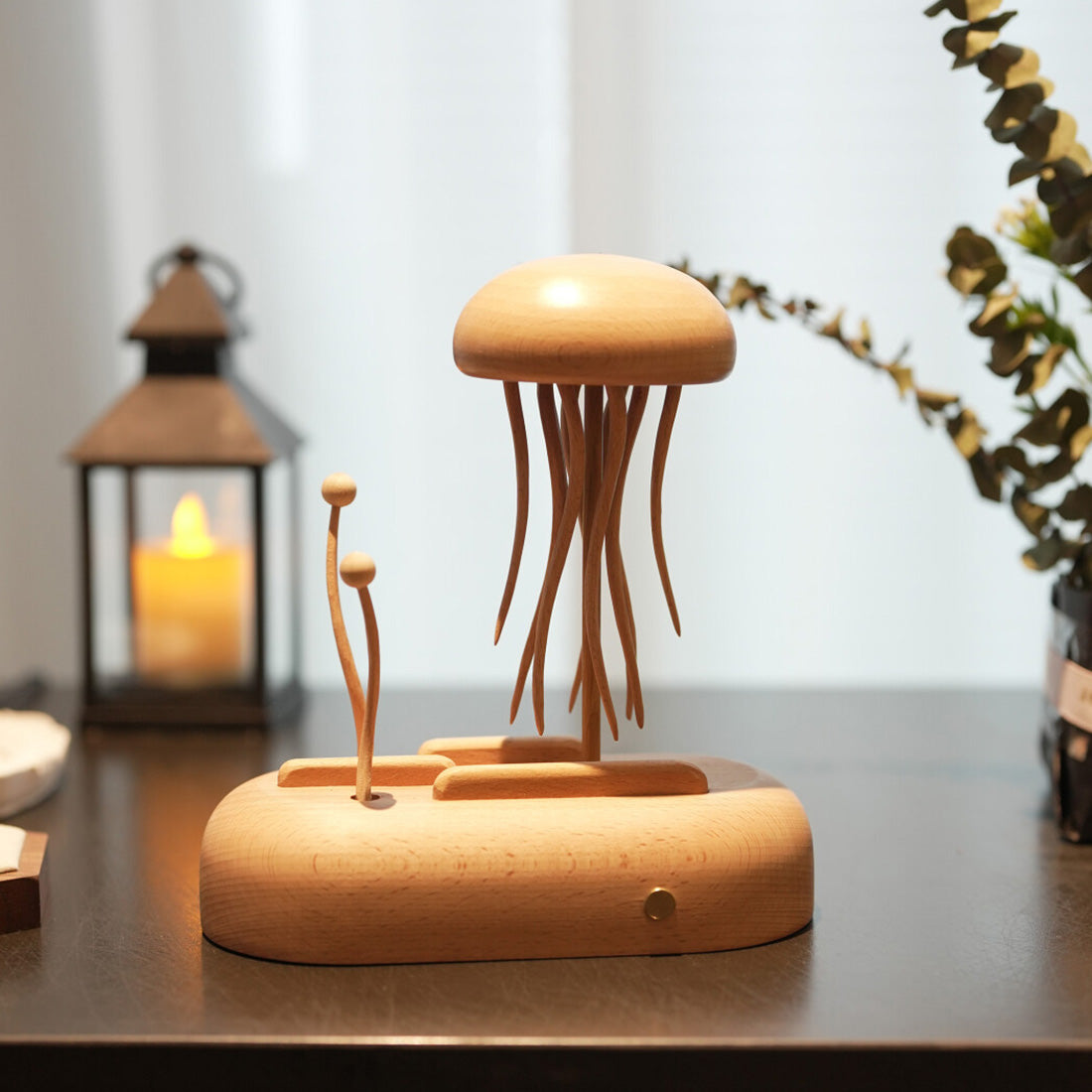 Automata Ocean Hand Crafted Wooden Kinetic Jellyfish Bionic Ocean Automata Model