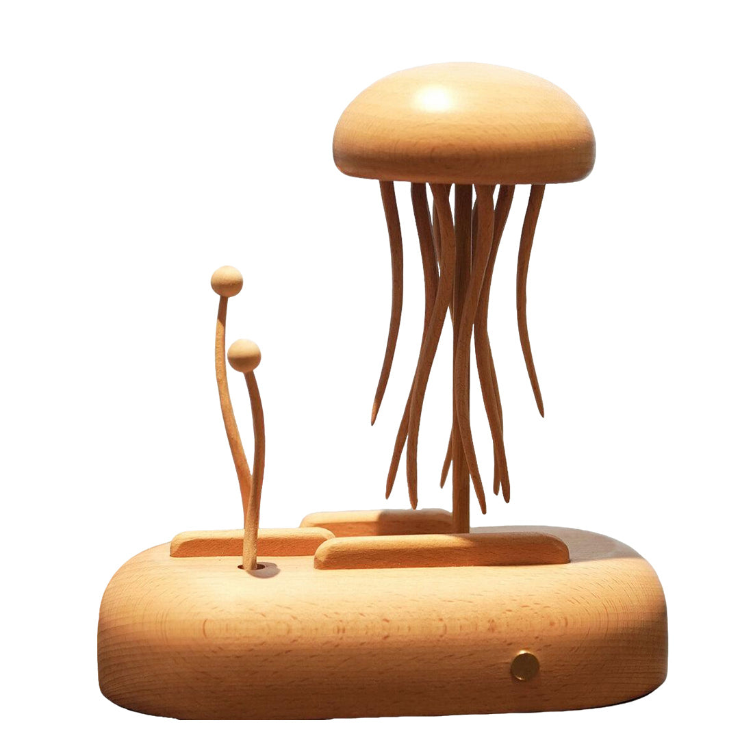 Hand Crafted Wooden Kinetic Jellyfish Bionic Ocean Automata  Model