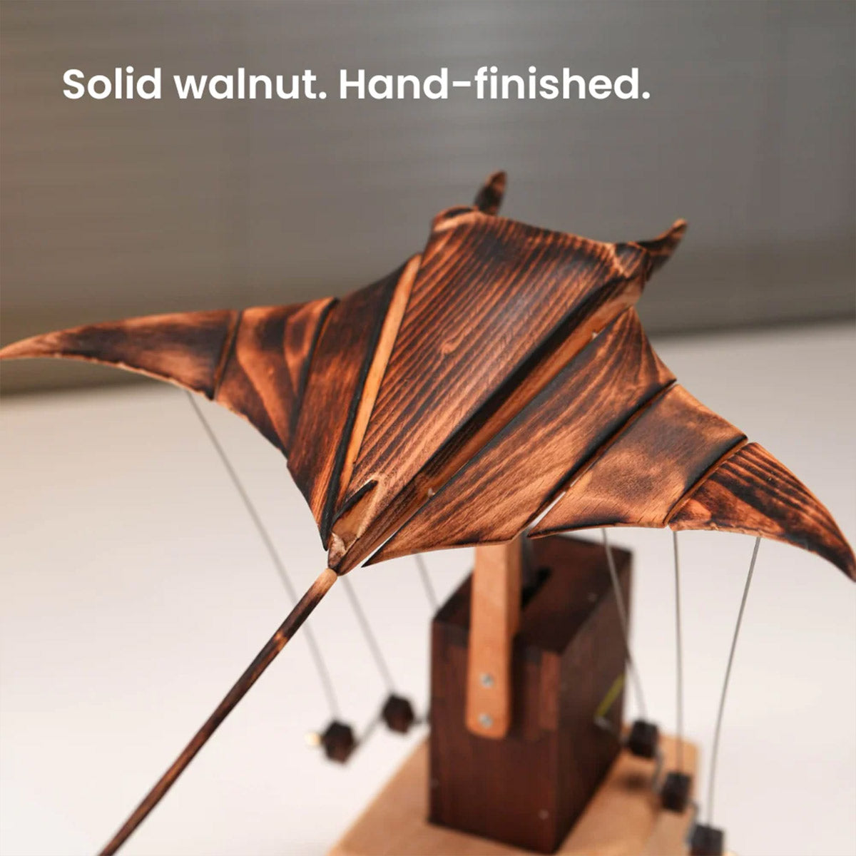 Handcarved Wooden Manta Ray Automata Mechanical Sculpture