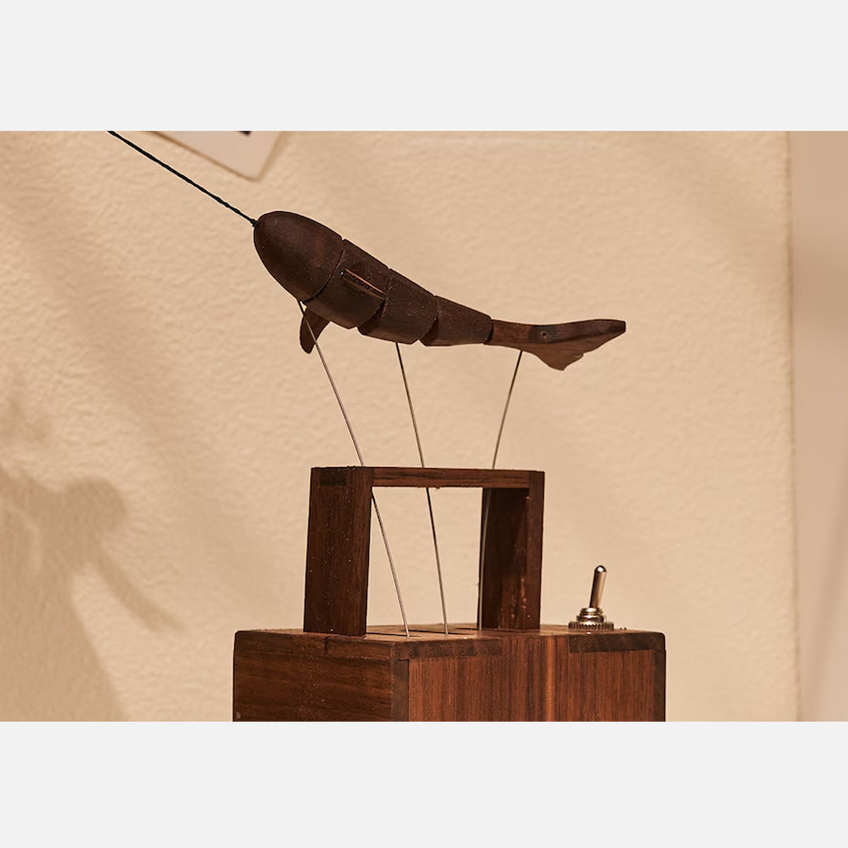 Handcrafted Wooden Whale with Music Box Mechanical Automaton Sculpture