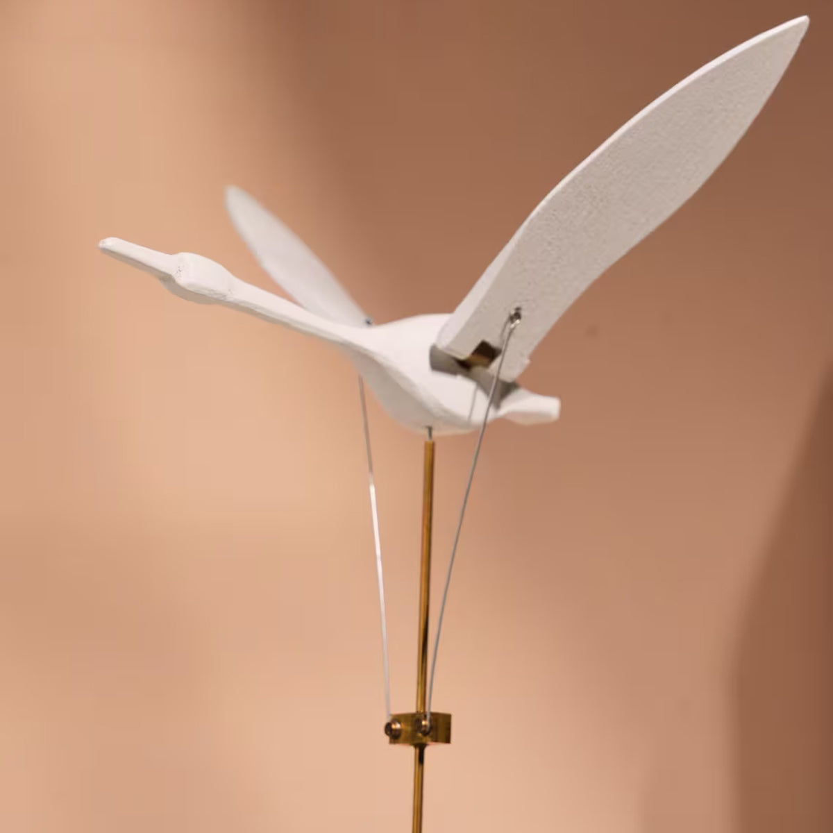 Kinetic Flying Swan Wooden Music Box Automata Sculpture