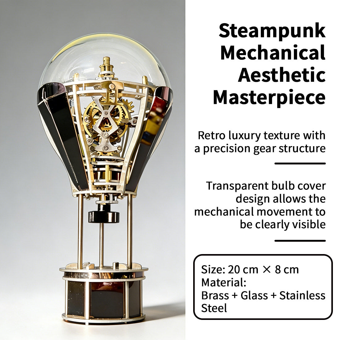 Kinetic Hot Air Balloon Tourbillon Mechanical Sculpture