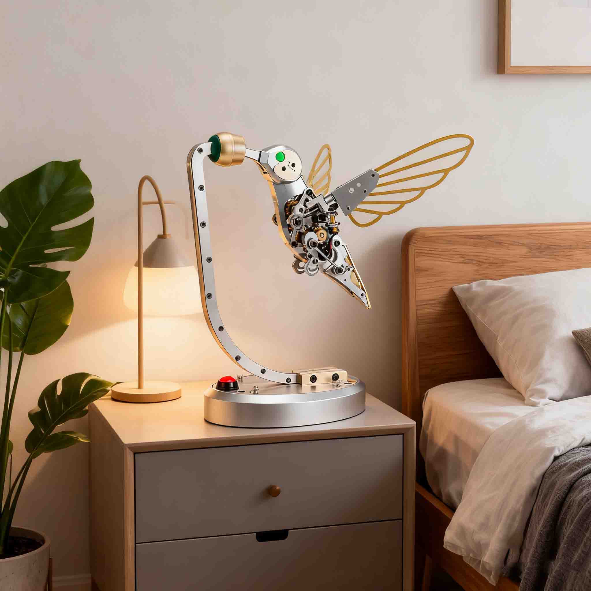 Mechanical 3D Metal Flapping Hummingbird Automata Kinetic Sculpture Kits