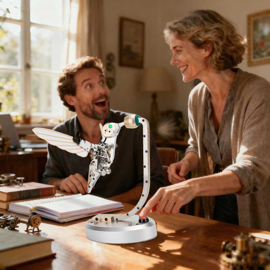 Mechanical 3D Metal Flapping Hummingbird Automata Kinetic Sculpture Kits