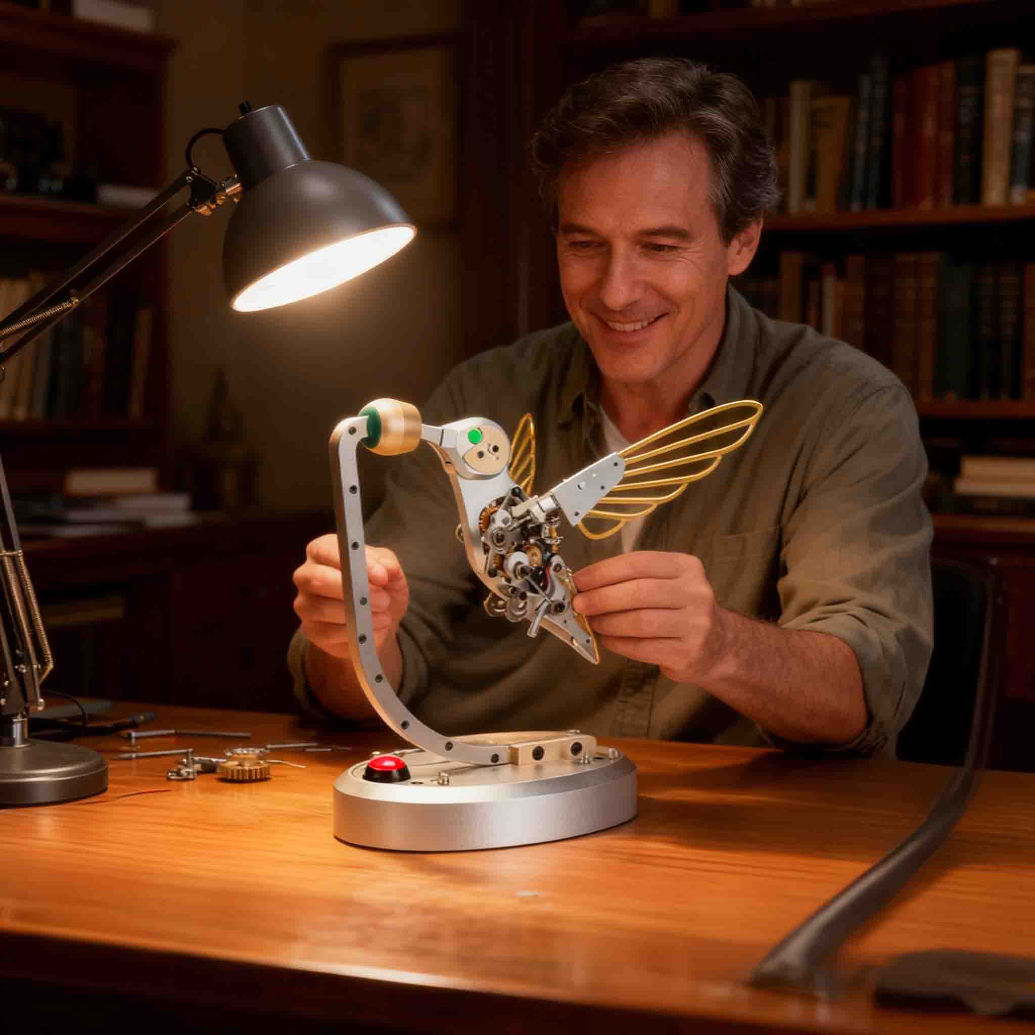 Mechanical 3D Metal Flapping Hummingbird Automata Kinetic Sculpture Kits