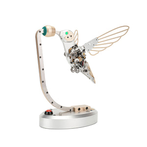Mechanical 3D Metal Flapping Hummingbird Automata Kinetic Sculpture Ki