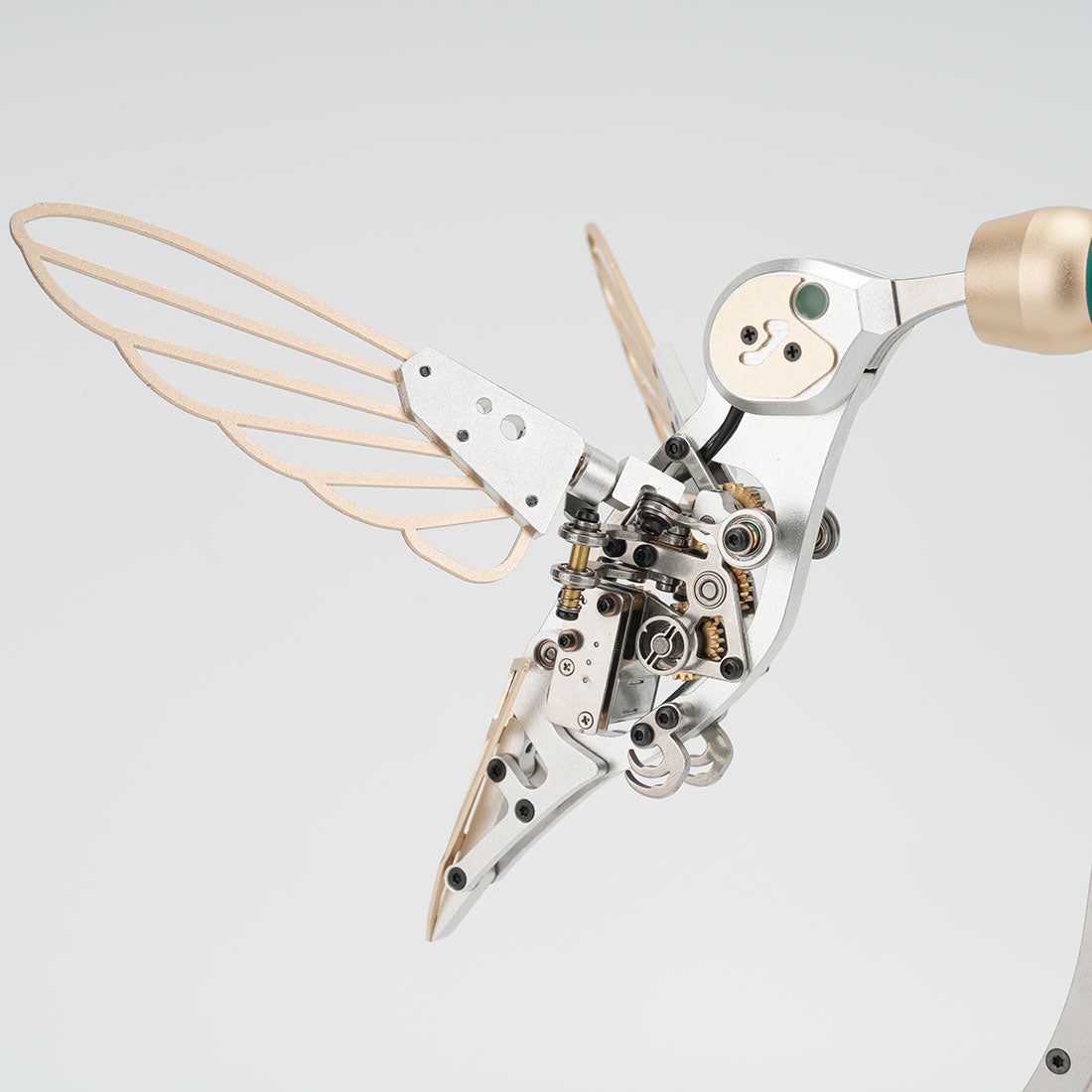 Mechanical 3D Metal Flapping Hummingbird Automata Kinetic Sculpture Ki