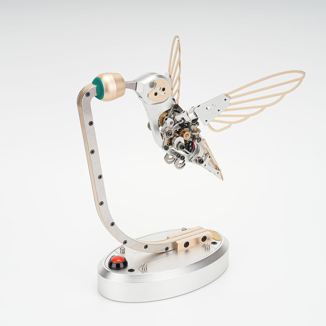 Mechanical 3D Metal Flapping Hummingbird Automata Kinetic Sculpture Ki