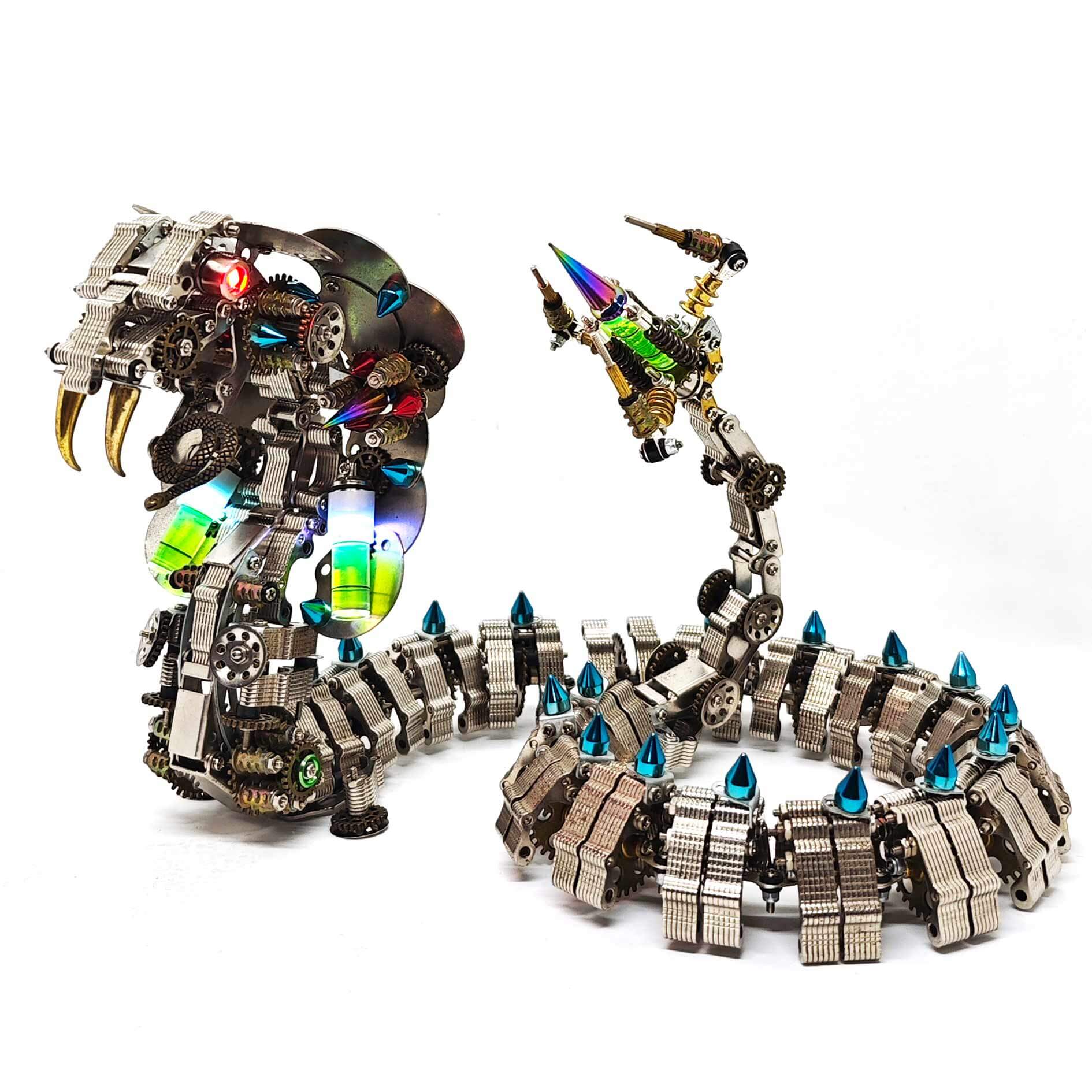 Mechanical Punk Cobra Snake 3D Metal Puzzle Model Building Kits (1000+