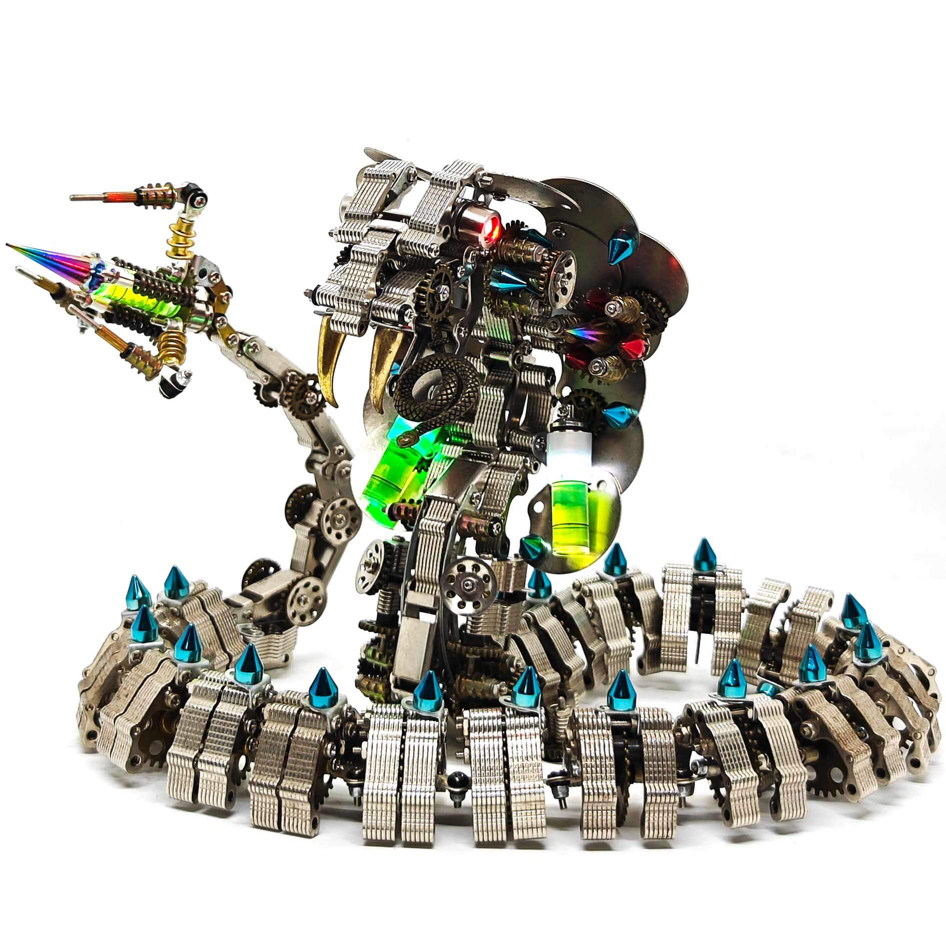 Mechanical Punk Cobra Snake 3D Metal Puzzle Model Building Kits (1000+PCS)