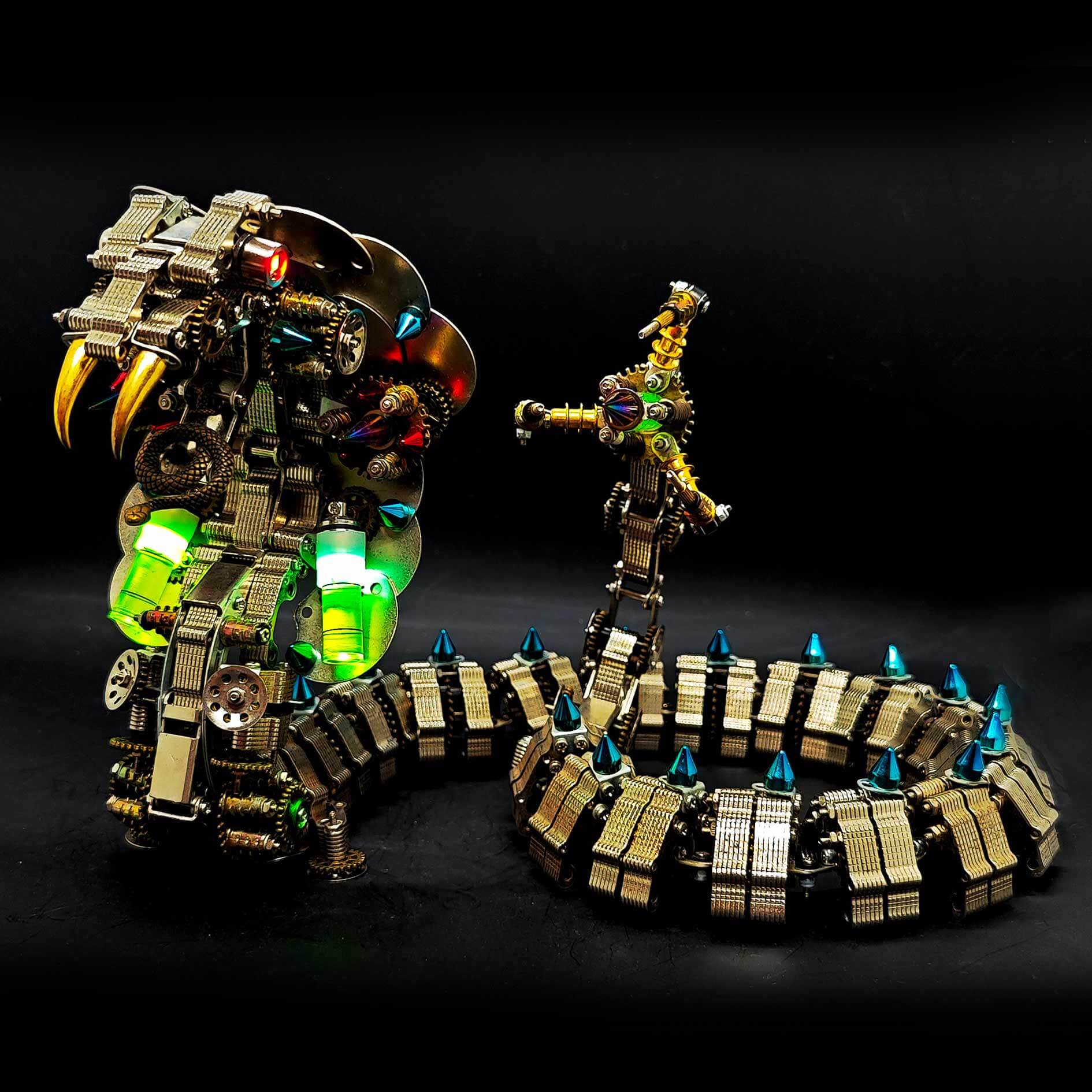 Mechanical Punk Cobra Snake 3D Metal Puzzle Model Building Kits (1000+PCS)