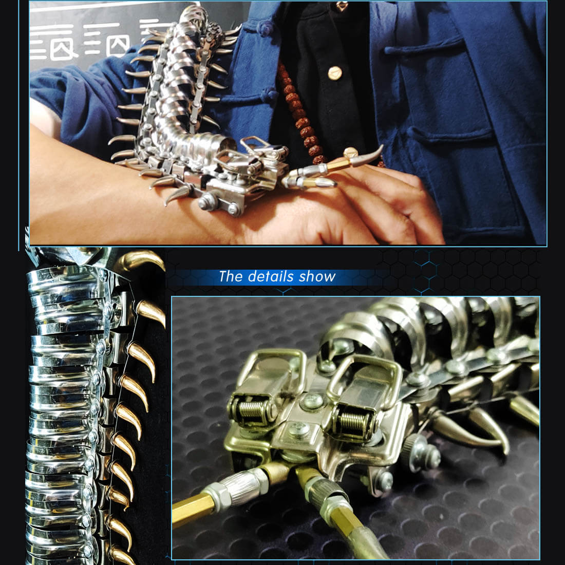 Mechanical Flying Centipede 3D Metal Model Kits Ornament