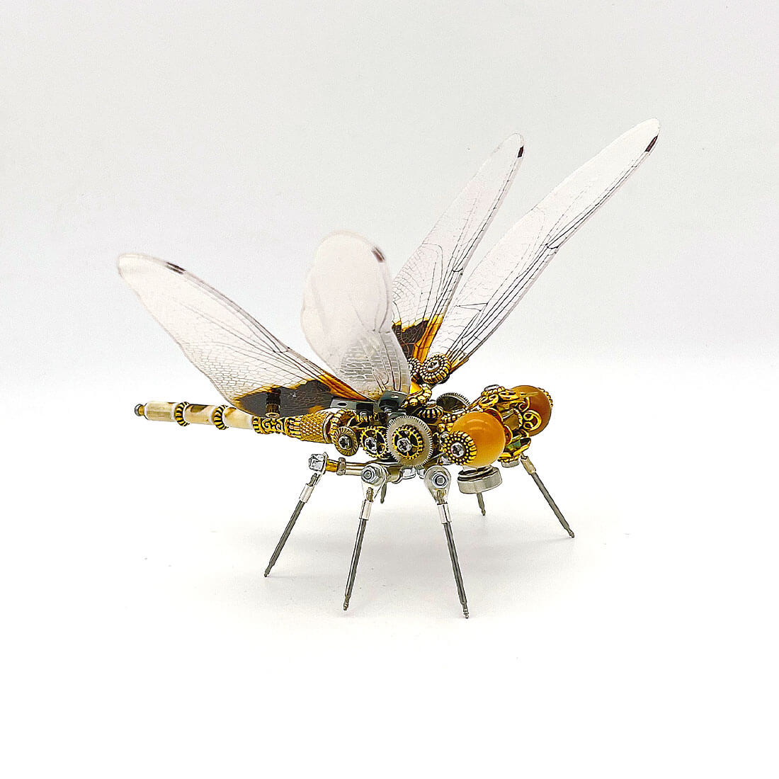 Mechanical Punk Large Dragonfly 3D DIY Insects Model Metal Assembly To