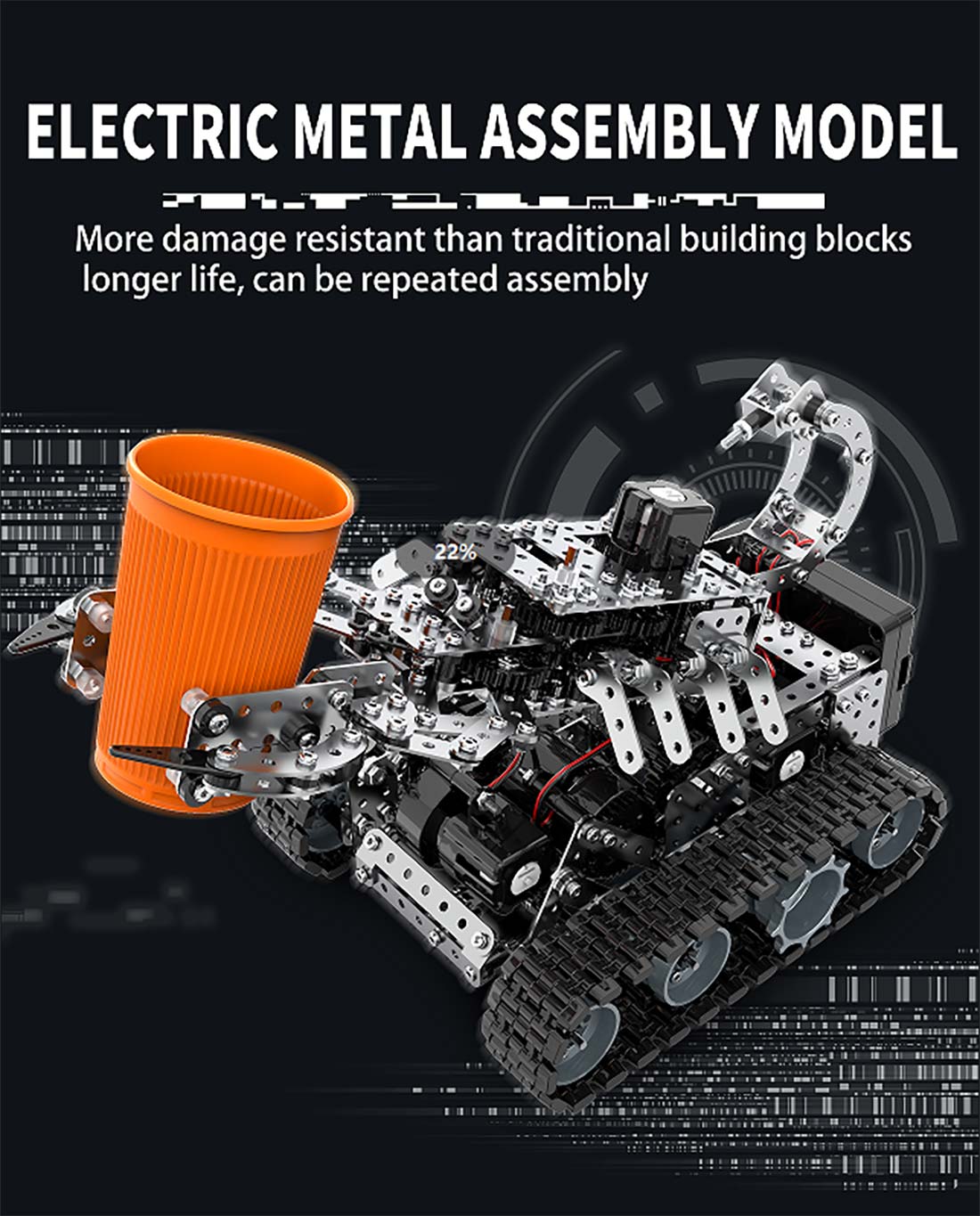 Mechanical RC Scorpion Tank 3D Metal Assembly Model Kit 12CH 2.4Ghz