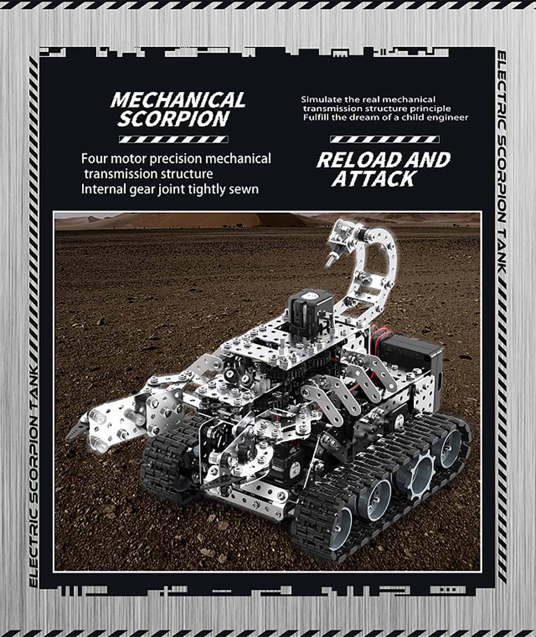Mechanical RC Scorpion Tank 3D Metal Assembly Model Kit 12CH 2.4Ghz