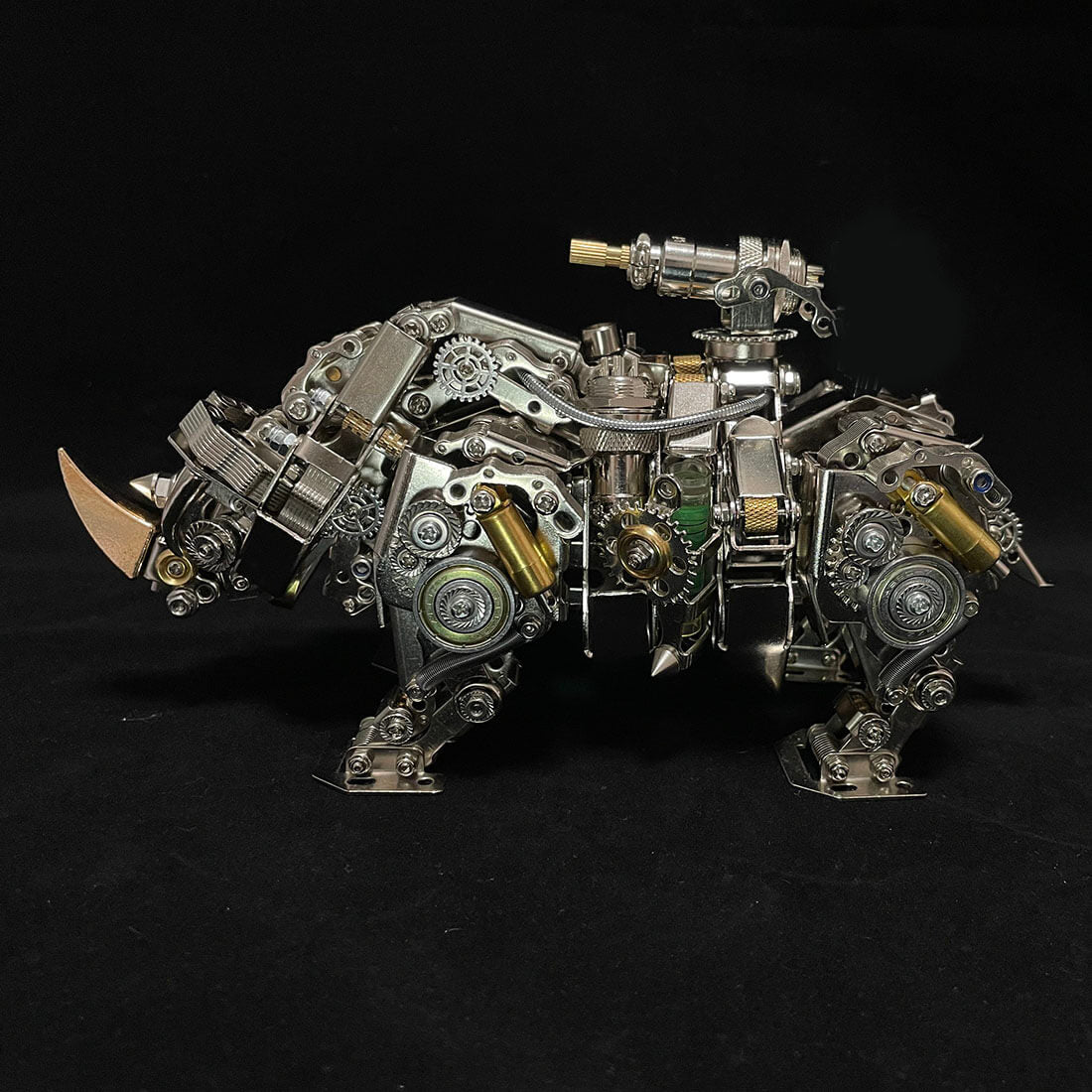 Mechanical Rhino 3D DIY Metal Puzzle Animal Assembly Model 700+PCS